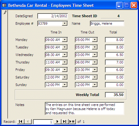 Time Sheet